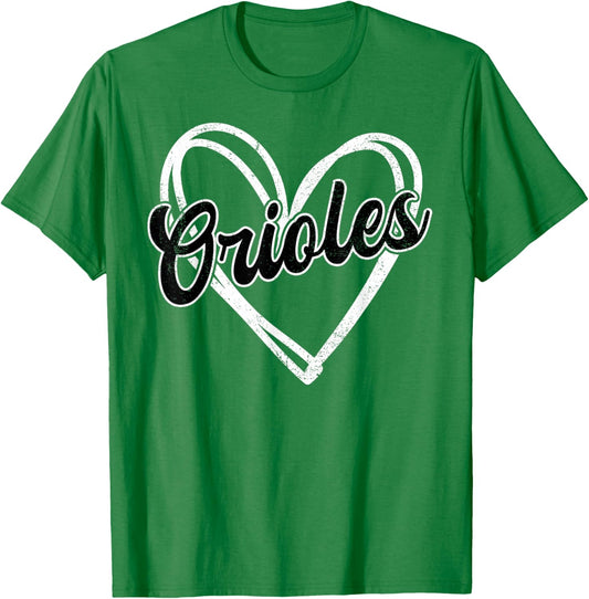 Oriole Name Retro Vintage Heart Gift Women Boy Girl T-Shirt - T-Shirt | Irish Green