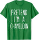 Pretend I'm A Chameleon Costume Halloween Lazy Adult Kids T-Shirt - T-Shirt | Irish Green