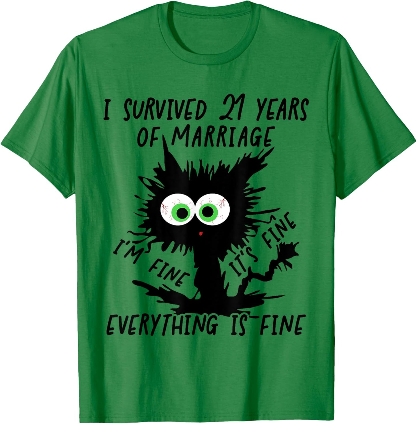 Nickel Wedding I Survived 21 Years Of Marriage T-Shirt - T-Shirt | Irish Green