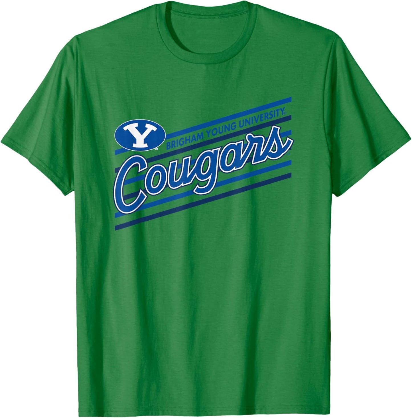 BYU Cougars Retro Performer White Officially Licensed T-Shirt - T-Shirt | Irish Green