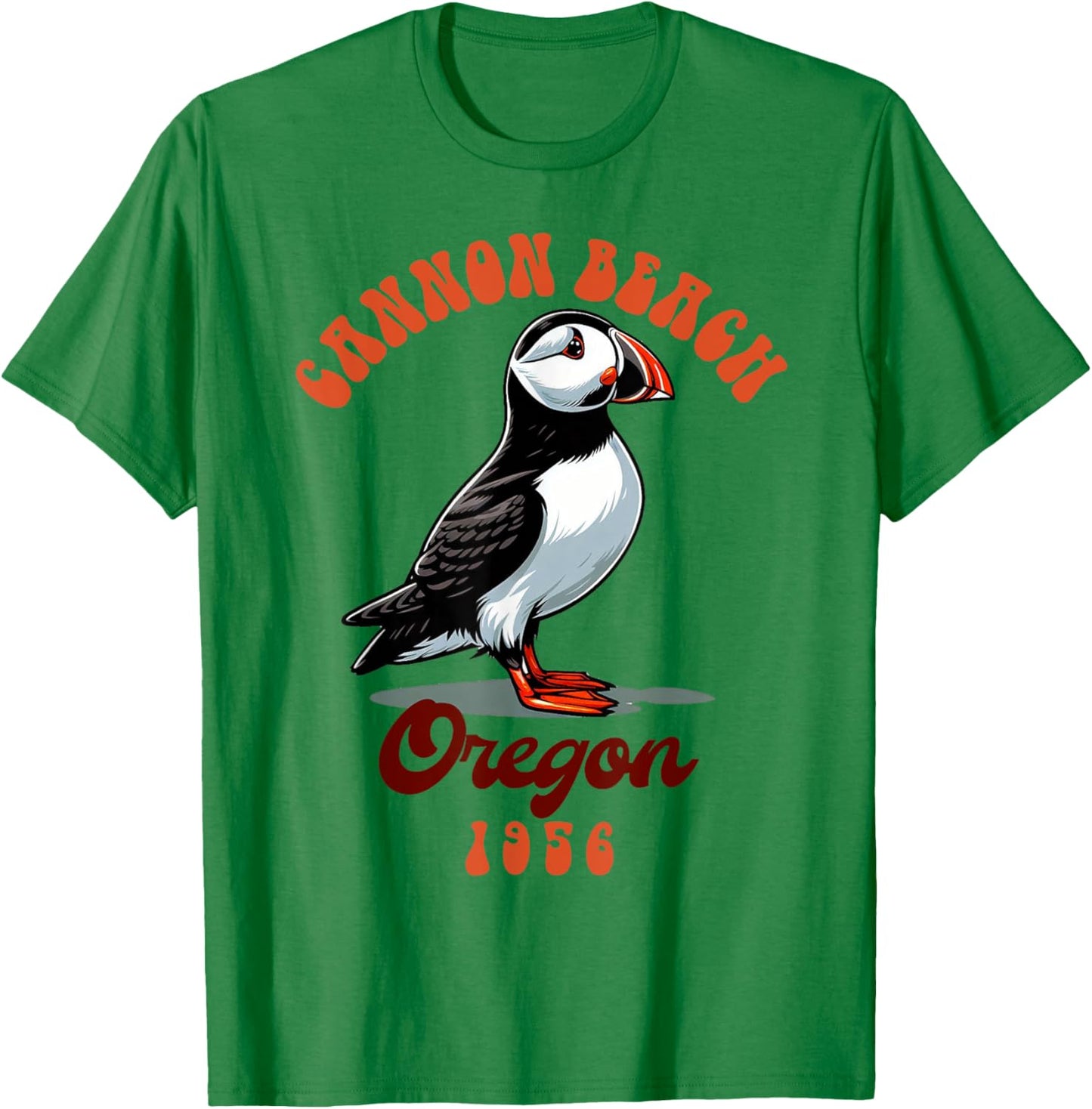 Cannon Beach Travel Trip Tufted Puffin Cannon Beach Oregon Men Women T-Shirt - T-Shirt | Irish Green