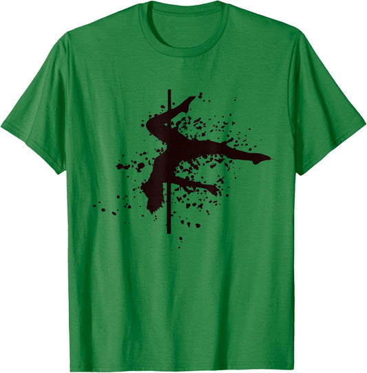 Poledance Bar Fitness Paint Splatters Femme Pole Dance T-Shirt - T-Shirt | Irish Green