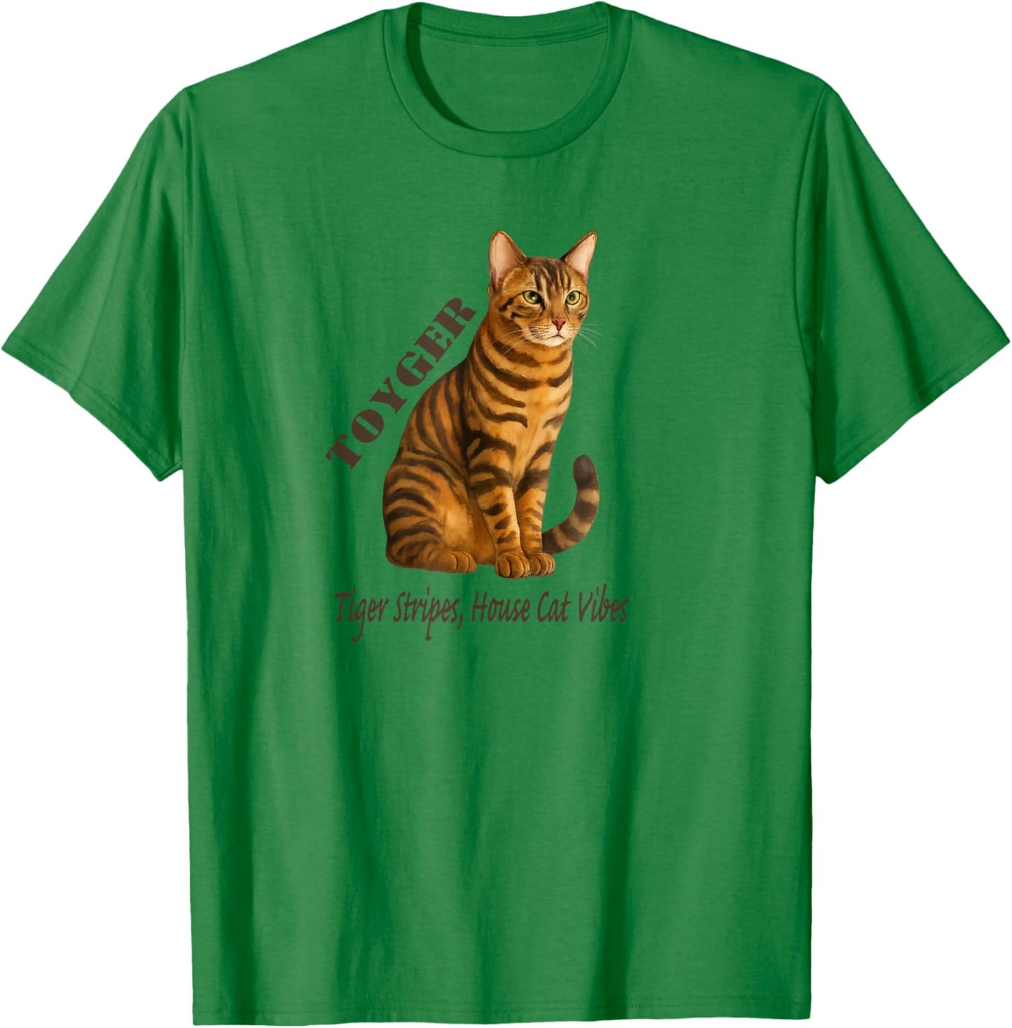 Toyger Tiger Stripes House Cat Vibes for Pet Fans T-Shirt - T-Shirt | Irish Green