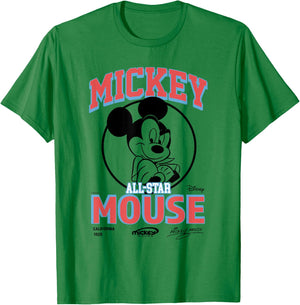 Disney Mickey and Friends All Star Varsity Athletic T-Shirt - T-Shirt | Irish Green