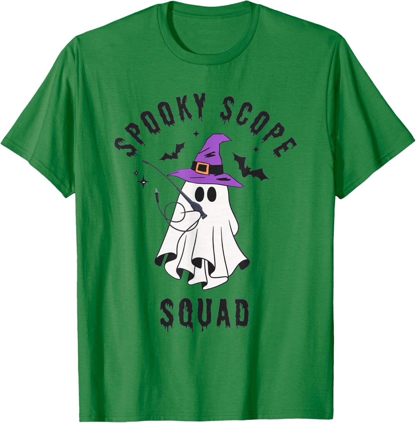 Spooky Scope Squad Halloween Ghost GI Nurse Endoscopy Nurse T-Shirt - T-Shirt | Irish Green
