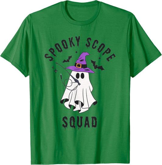 Spooky Scope Squad Halloween Ghost GI Nurse Endoscopy Nurse T-Shirt - T-Shirt | Irish Green