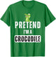 Pretend I'm a Crocodile Lazy Halloween Easy Costume T-Shirt - T-Shirt | Irish Green
