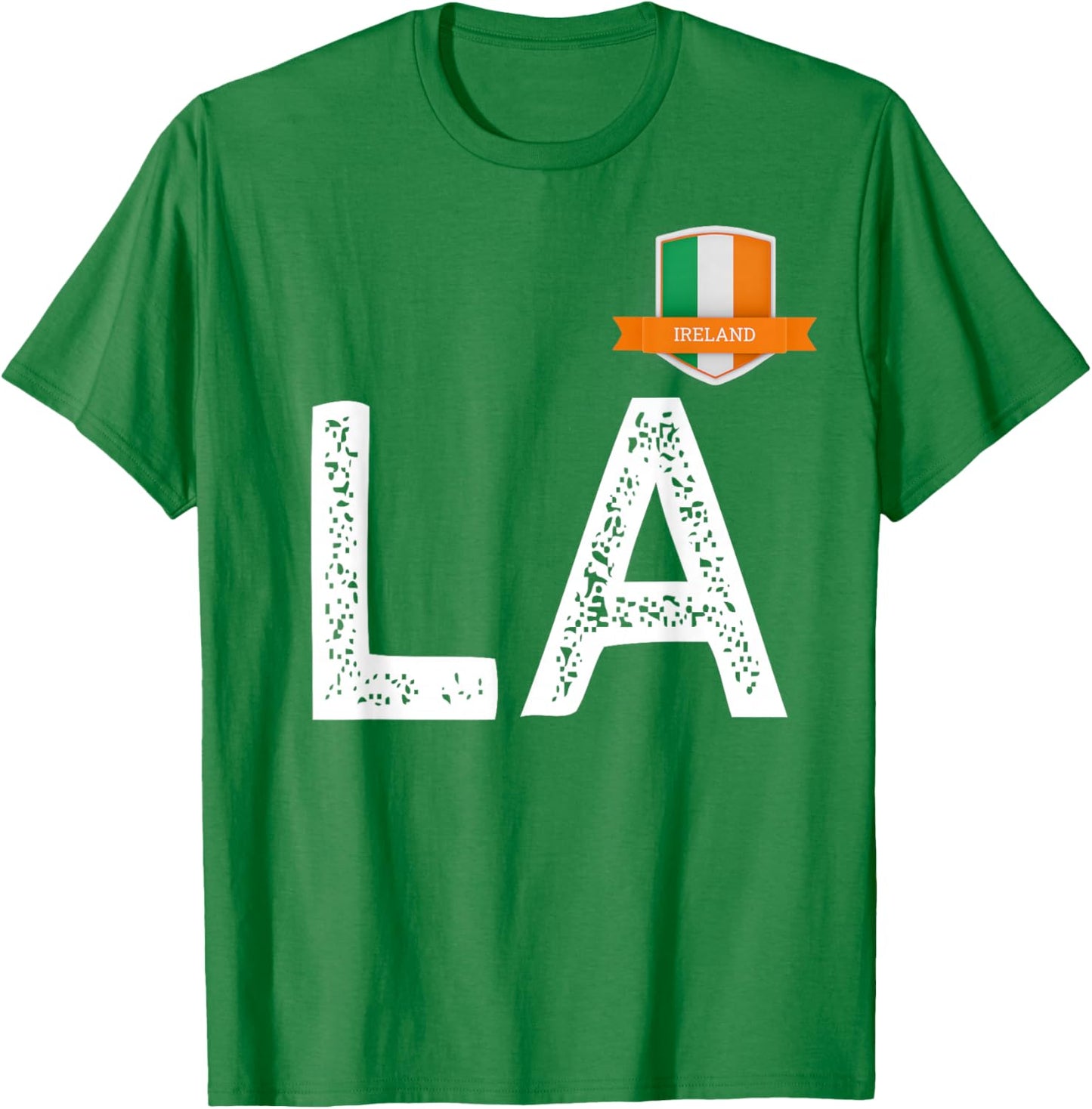 Ireland Irish Human-Flag Letter L and A Éire Ireland T-Shirt - T-Shirt | Irish Green
