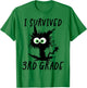 I Survived Third Grade Cat T-Shirt - T-Shirt | Irish Green