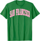 San Francisco Vintage Preppy Varsity Pink Sports T-Shirt - T-Shirt | Irish Green