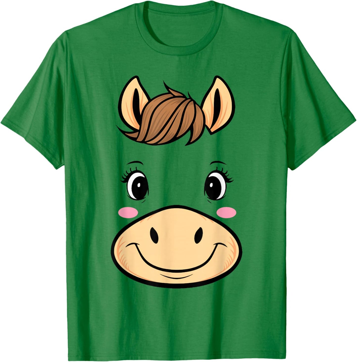 Horse Costume Cute Rubber Horse Face Halloween Men Women Kid T-Shirt - T-Shirt | Irish Green