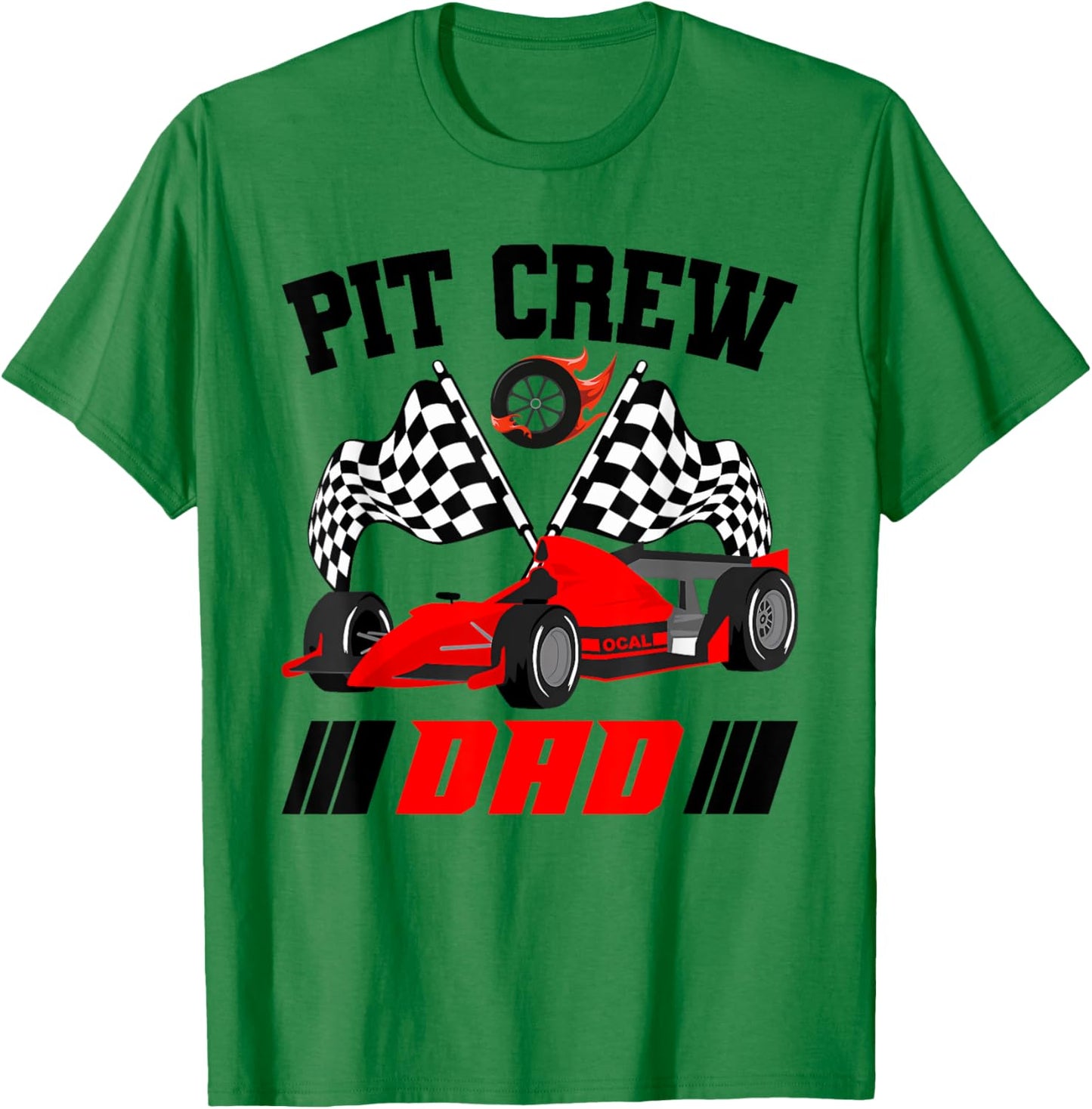 Dad Pit Crew Race Birthday Party Racing Matching Family T-Shirt - T-Shirt | Irish Green