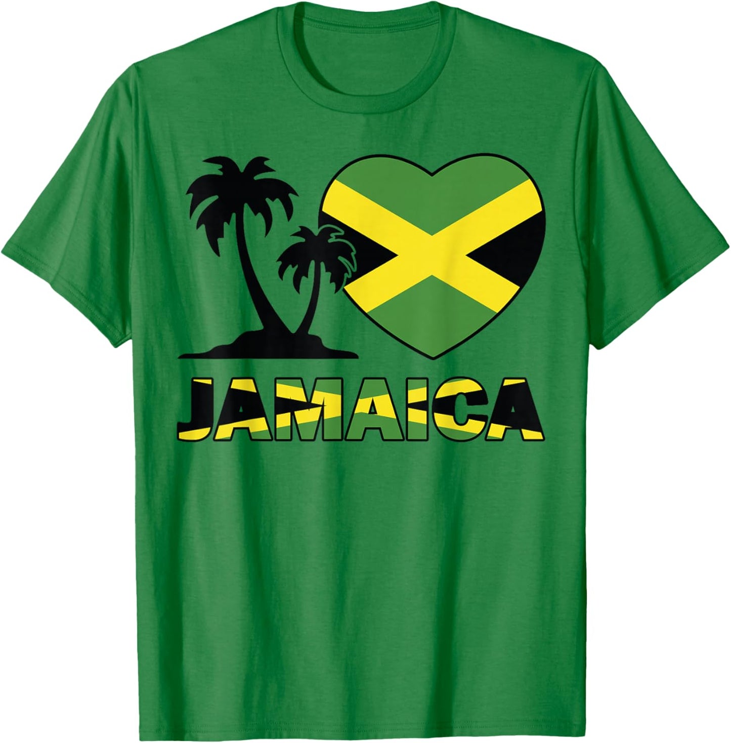 Jamaica-Shirt I love Jamaican Flag Women Men Kids Boys T-Shirt - T-Shirt | Irish Green