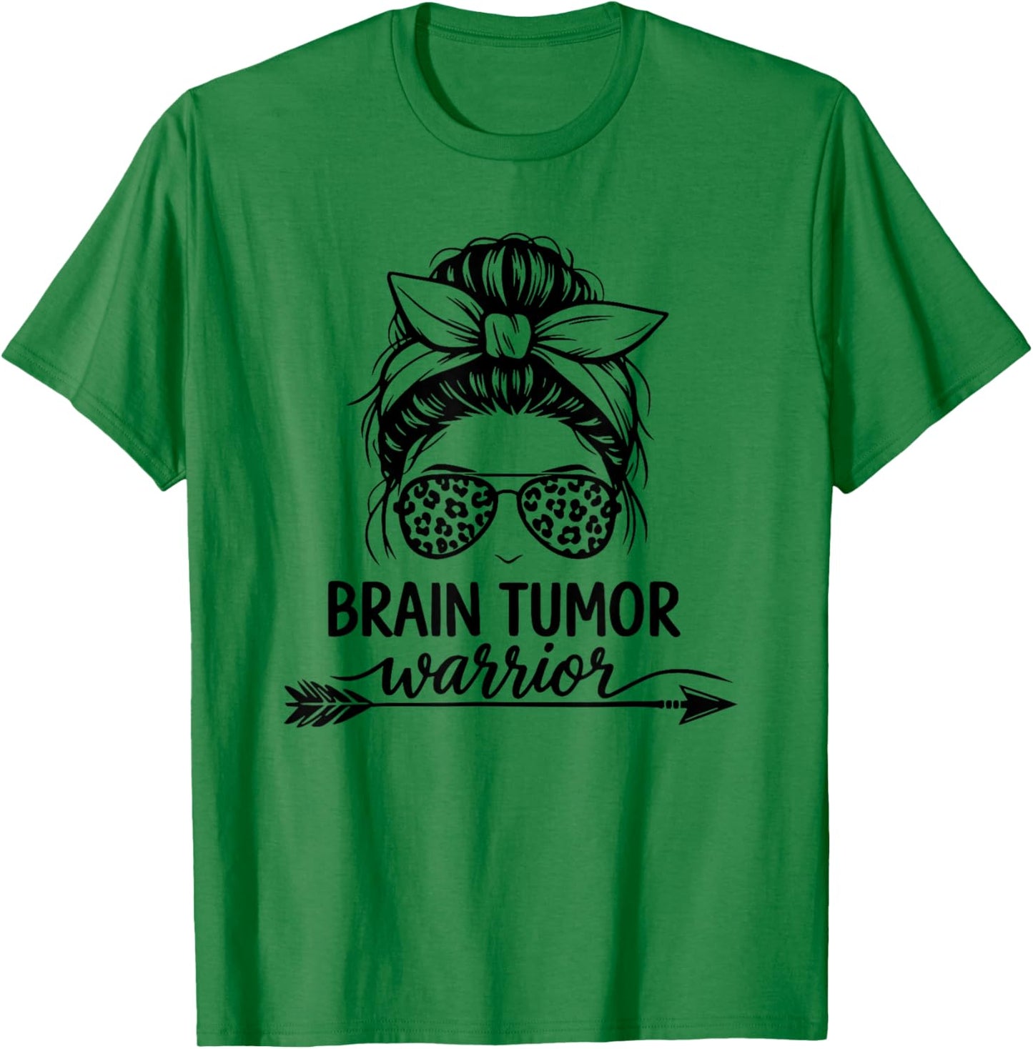 Chignon désordonné Guerrier tumeur cérébrale T-Shirt - T-Shirt | Irish Green