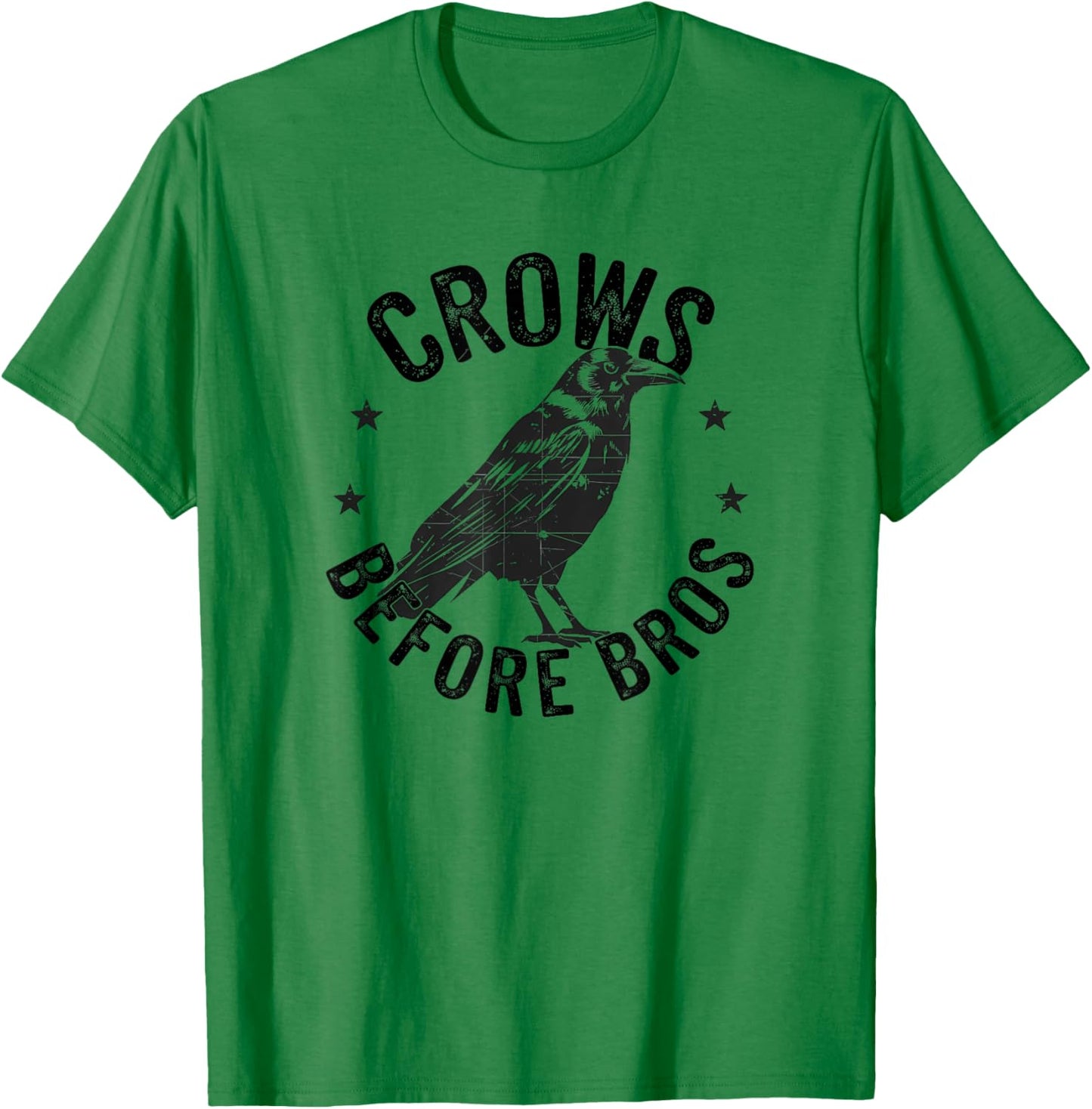 Crows Before Bros Grunge Raven T-Shirt - T-Shirt | Irish Green