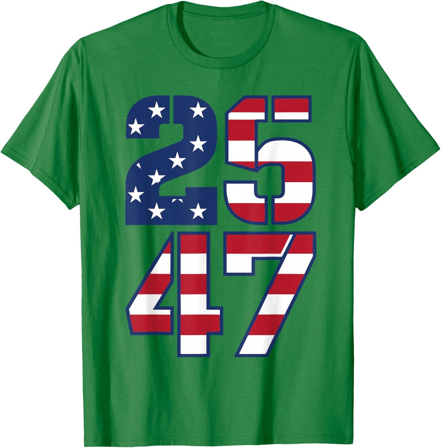 2547 Patriotic Vintage USA American Flag 25 47 T-Shirt - T-Shirt | Irish Green