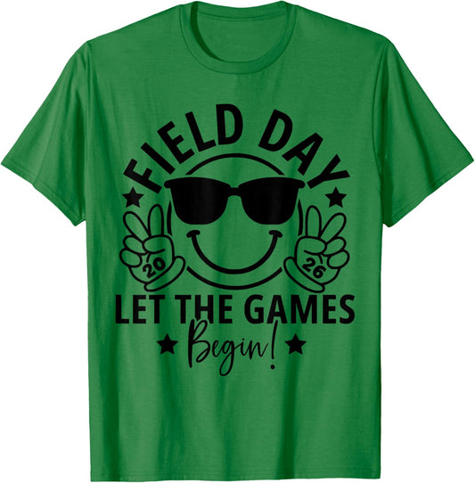 Field Day Let The Games Begin Teacher Kids Field Day Games T-Shirt - T-Shirt | Irish Green