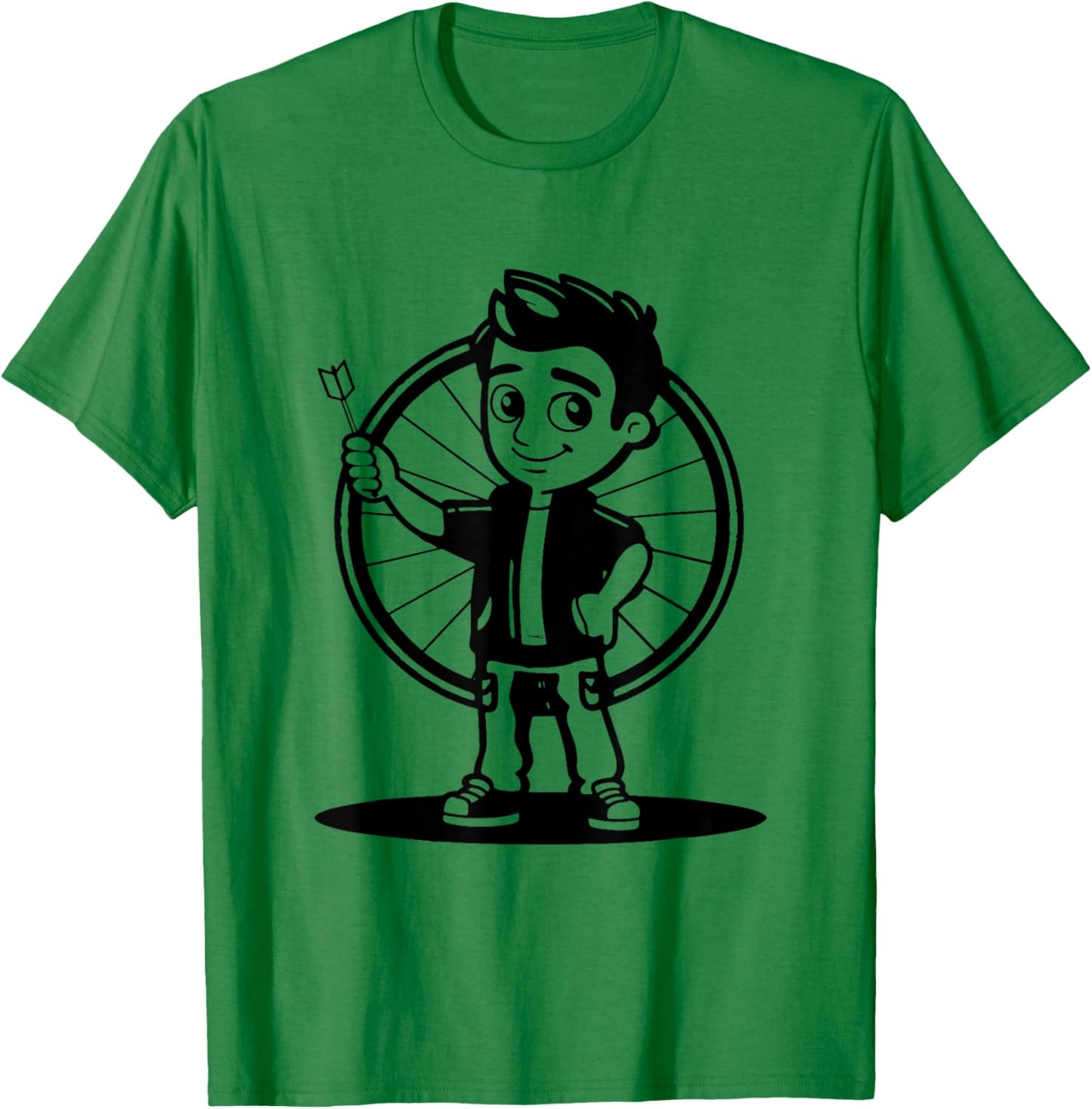 Darts Boy Cartoon Look for Boys T-Shirt - T-Shirt | Irish Green