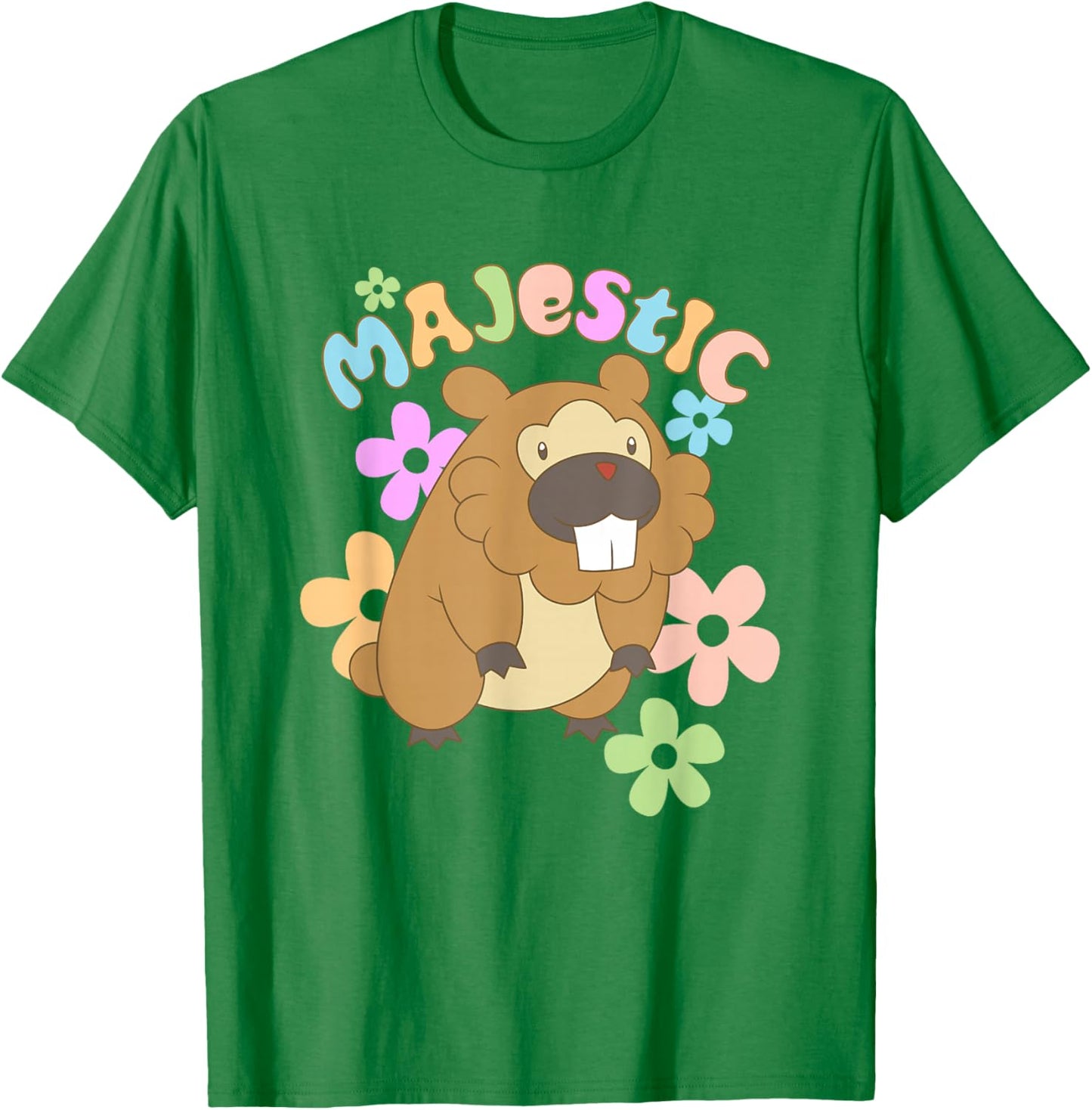 Pokémon Majestic Bidoof Floral Portrait T-Shirt - T-Shirt | Irish Green