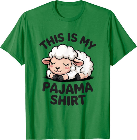 Sleeping Lamb Pajama Cute Bedtime Animal T-Shirt - T-Shirt | Irish Green