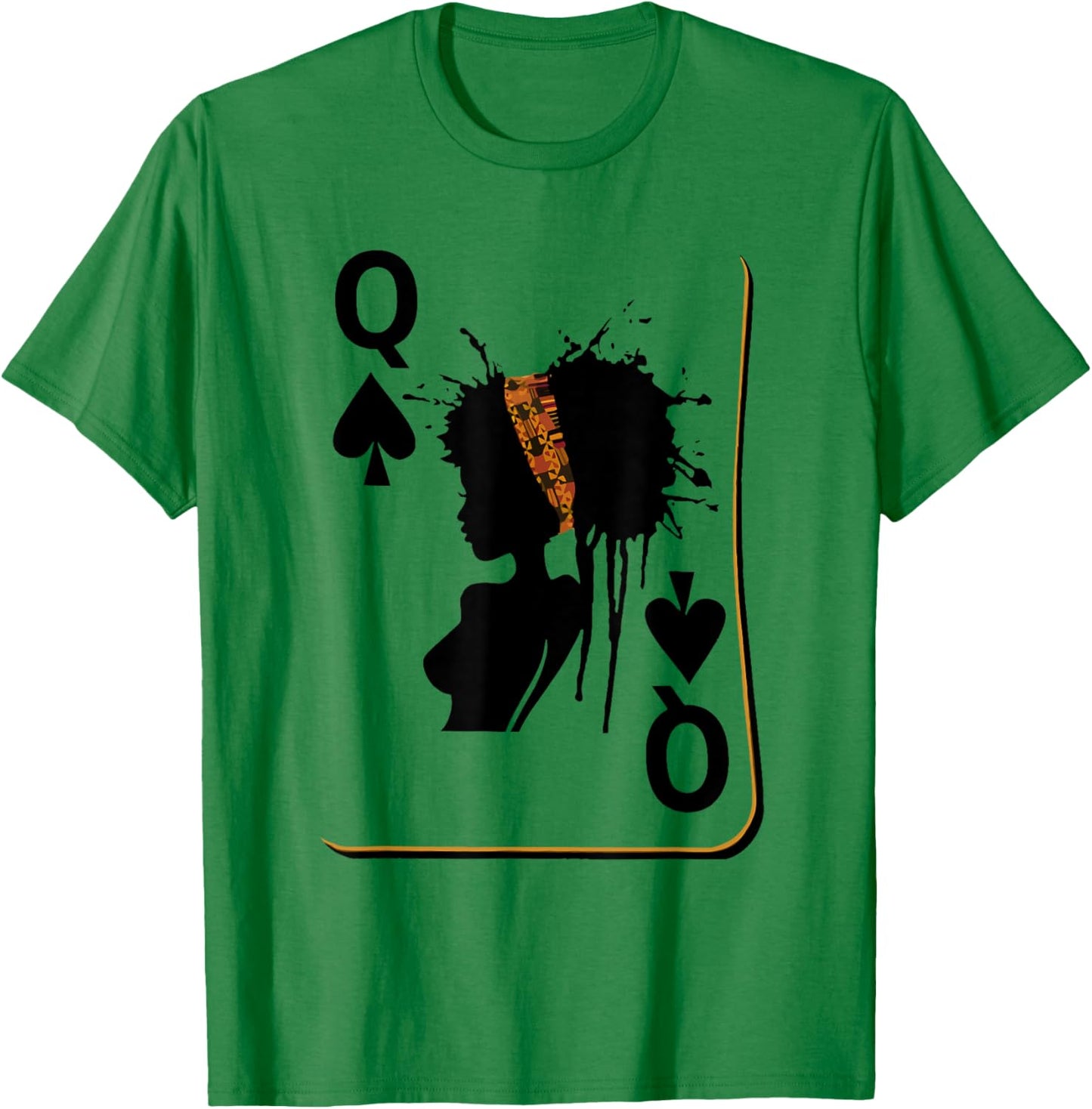 Queen Melanin Black Women African Card Q Black History Month T-Shirt - T-Shirt | Irish Green