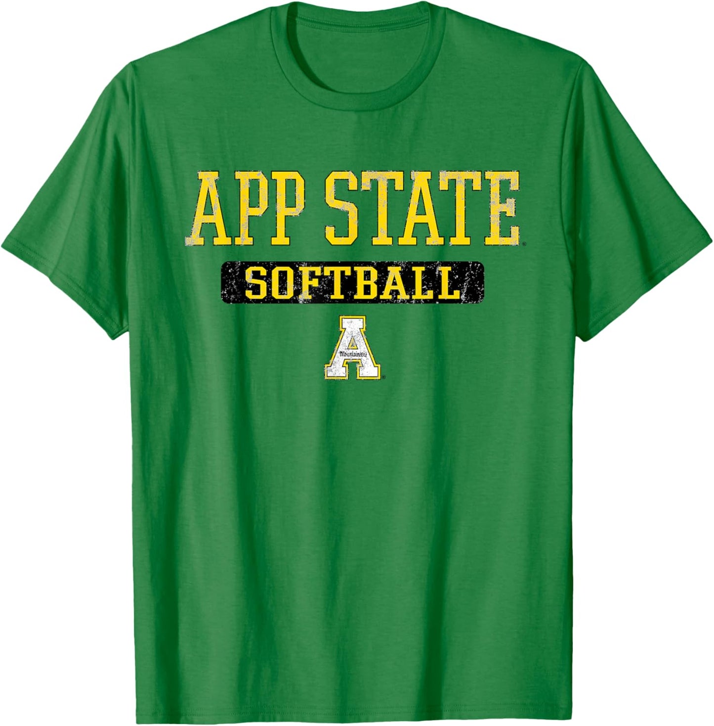 App State Vintage Team Softball - App State Mountaineers T-Shirt - T-Shirt | Irish Green