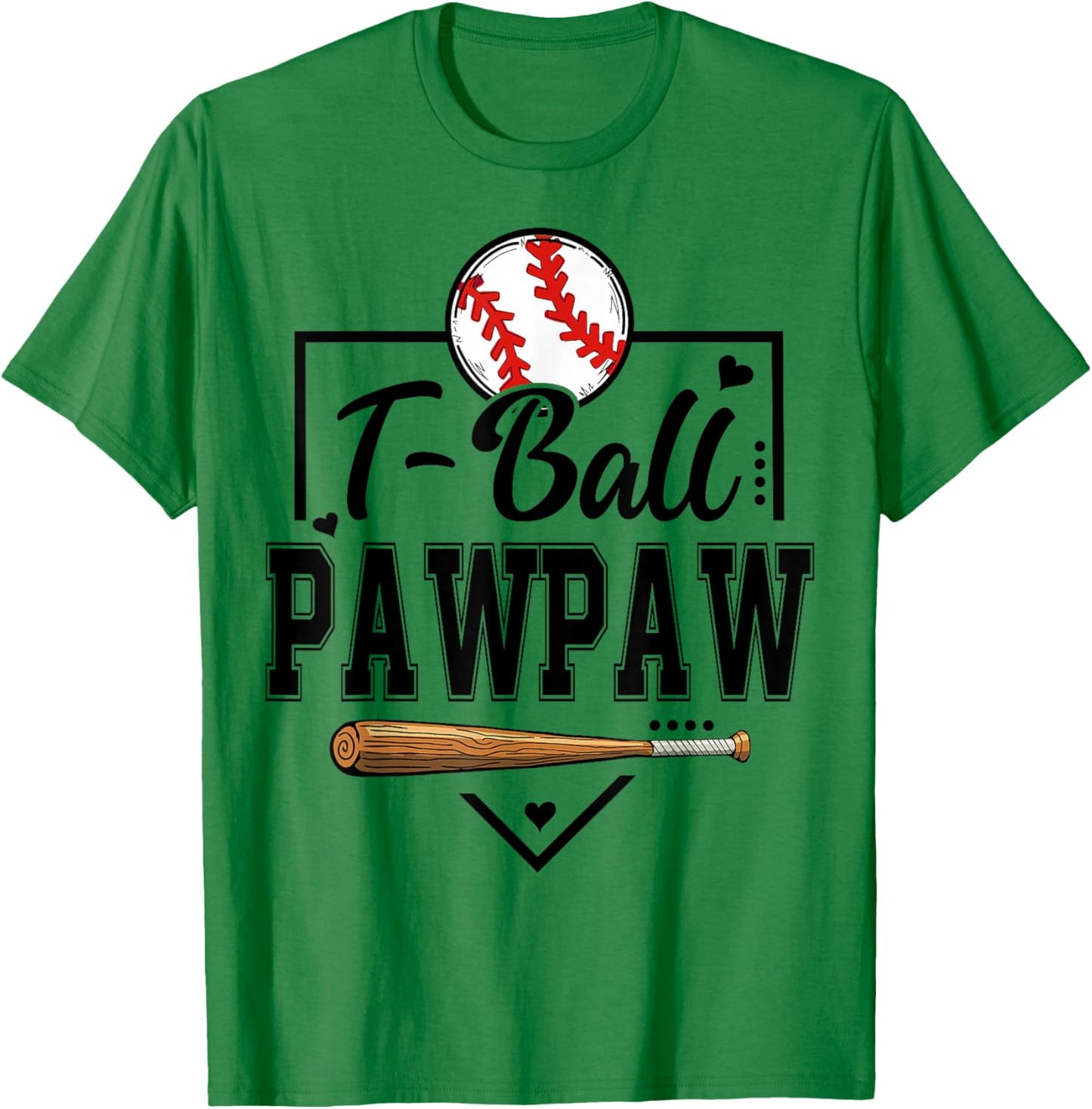 T-Ball Pawpaw Heart Funny Ball Pawpaw T-Shirt - T-Shirt | Irish Green
