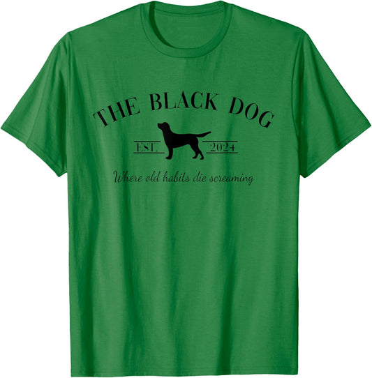 Retro Black Dog Club Old Habits Est. 2024 Kids T-Shirt - T-Shirt | Irish Green