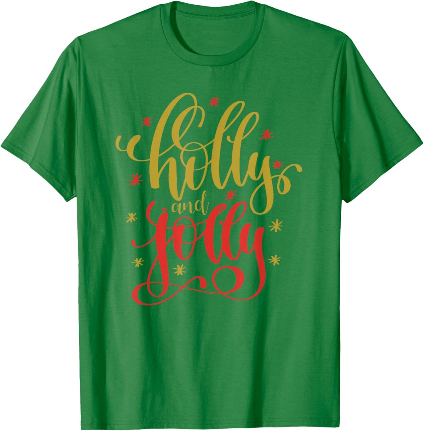Holly and Jolly Festive Christmas Holiday Pajama Cute T-Shirt - T-Shirt | Irish Green