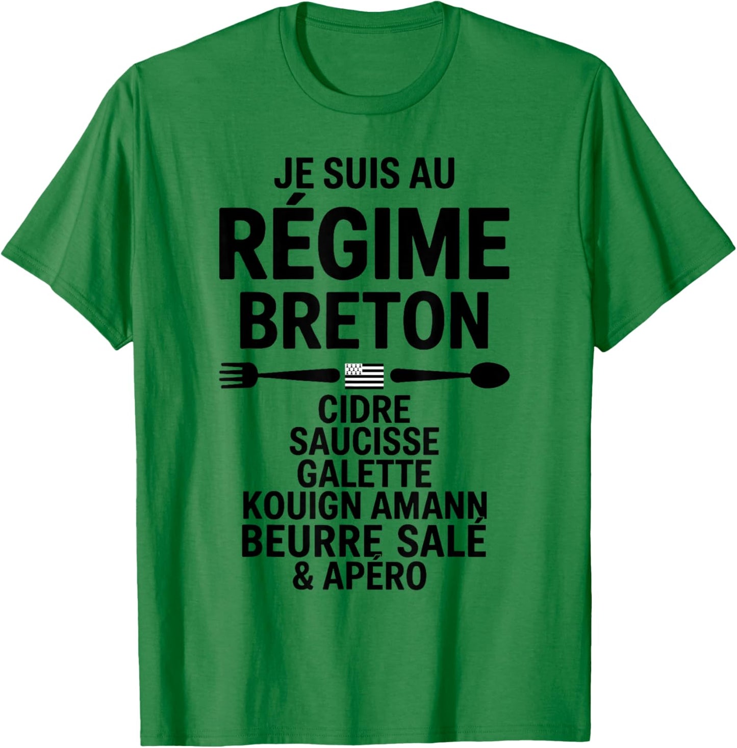Diet Breton Humour Brittany Cider Sausage Galette Butter T-Shirt - T-Shirt | Irish Green