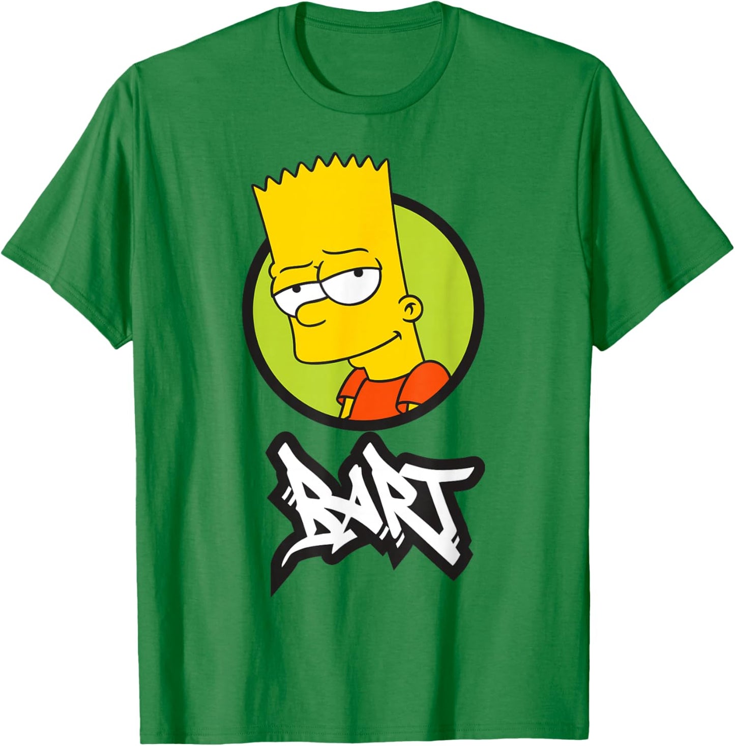 The Simpsons Bart Graffiti Logo Smirking Portrait T-Shirt - T-Shirt | Irish Green