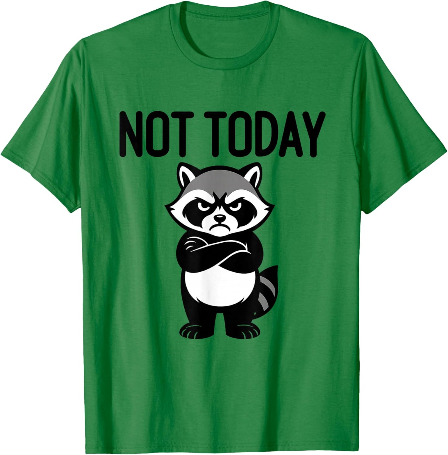 Funny Raccoon Not Today Sarcastic Lazy Trash Panda Meme T-Shirt - T-Shirt | Irish Green