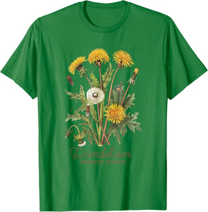 Dandelion Vintage Botanical Herbalist Gardening Dandelion T-Shirt - T-Shirt | Irish Green