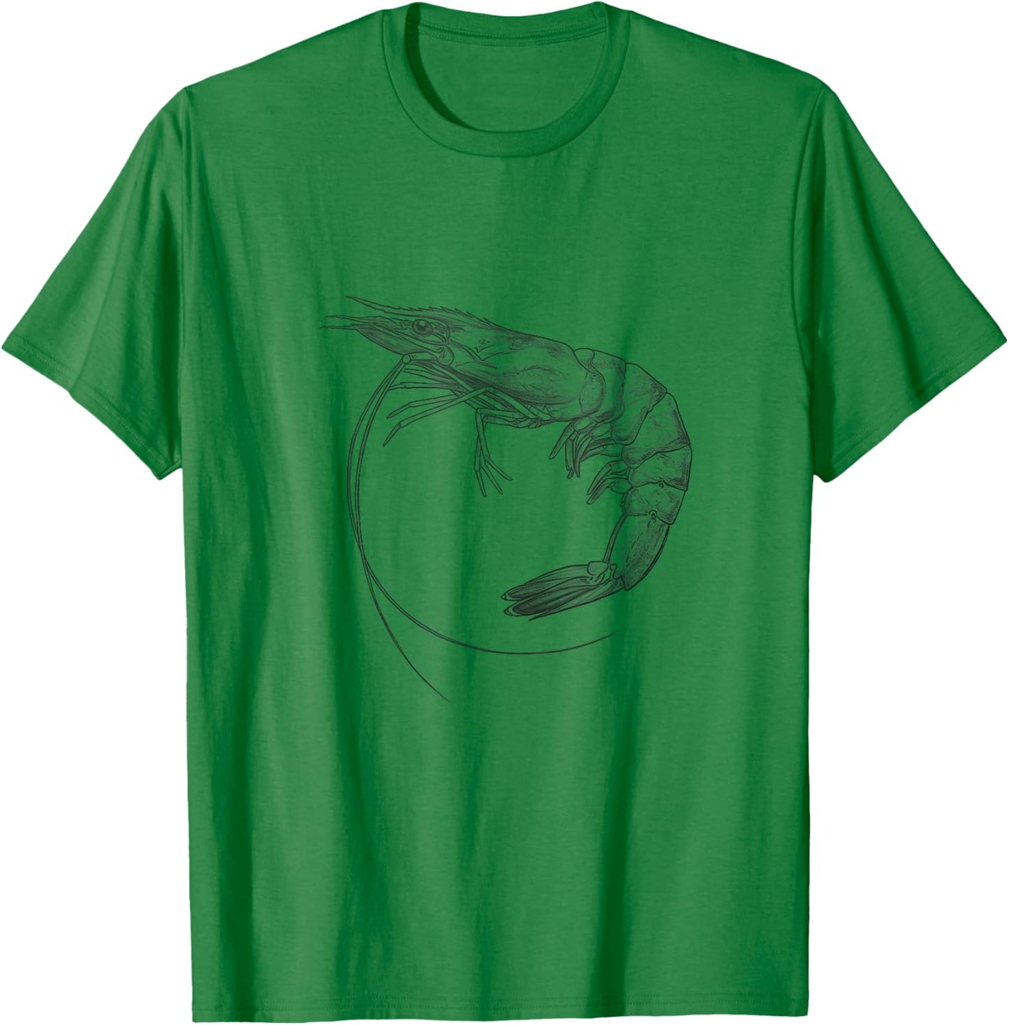 Vintage Shrimp Drawing Art Design T-Shirt - T-Shirt | Irish Green