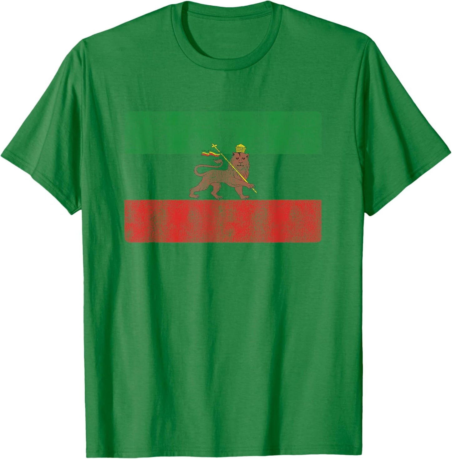 Rasta Rastafari Lion Ethiopia Flag Rastafarian T-Shirt - T-Shirt | Irish Green