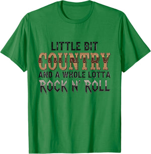 Little Bit Country Whole Lotta Rock n’ Roll T-Shirt - T-Shirt | Irish Green