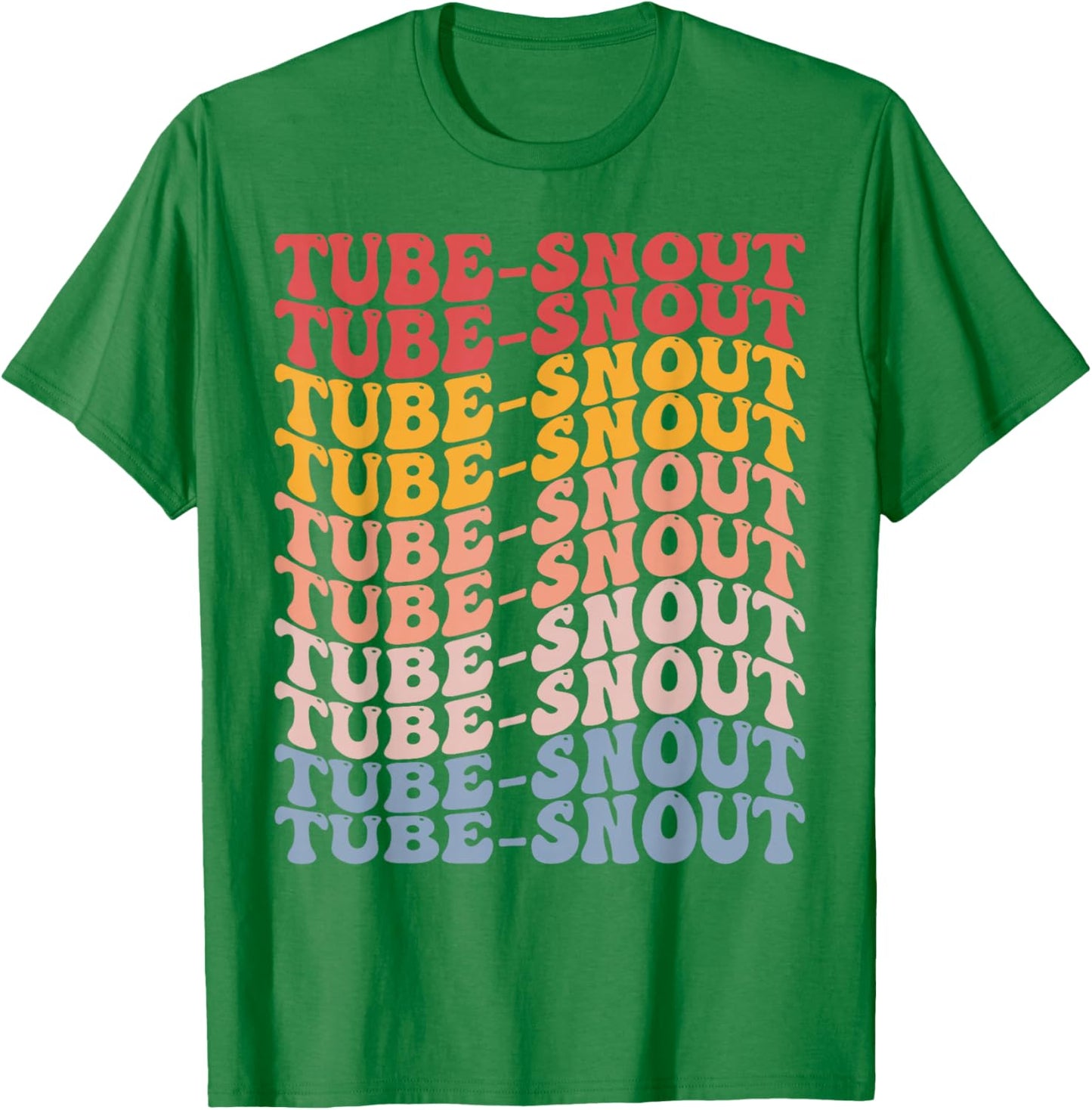 Tube-Snout Groovy Retro Fish T-Shirt - T-Shirt | Irish Green