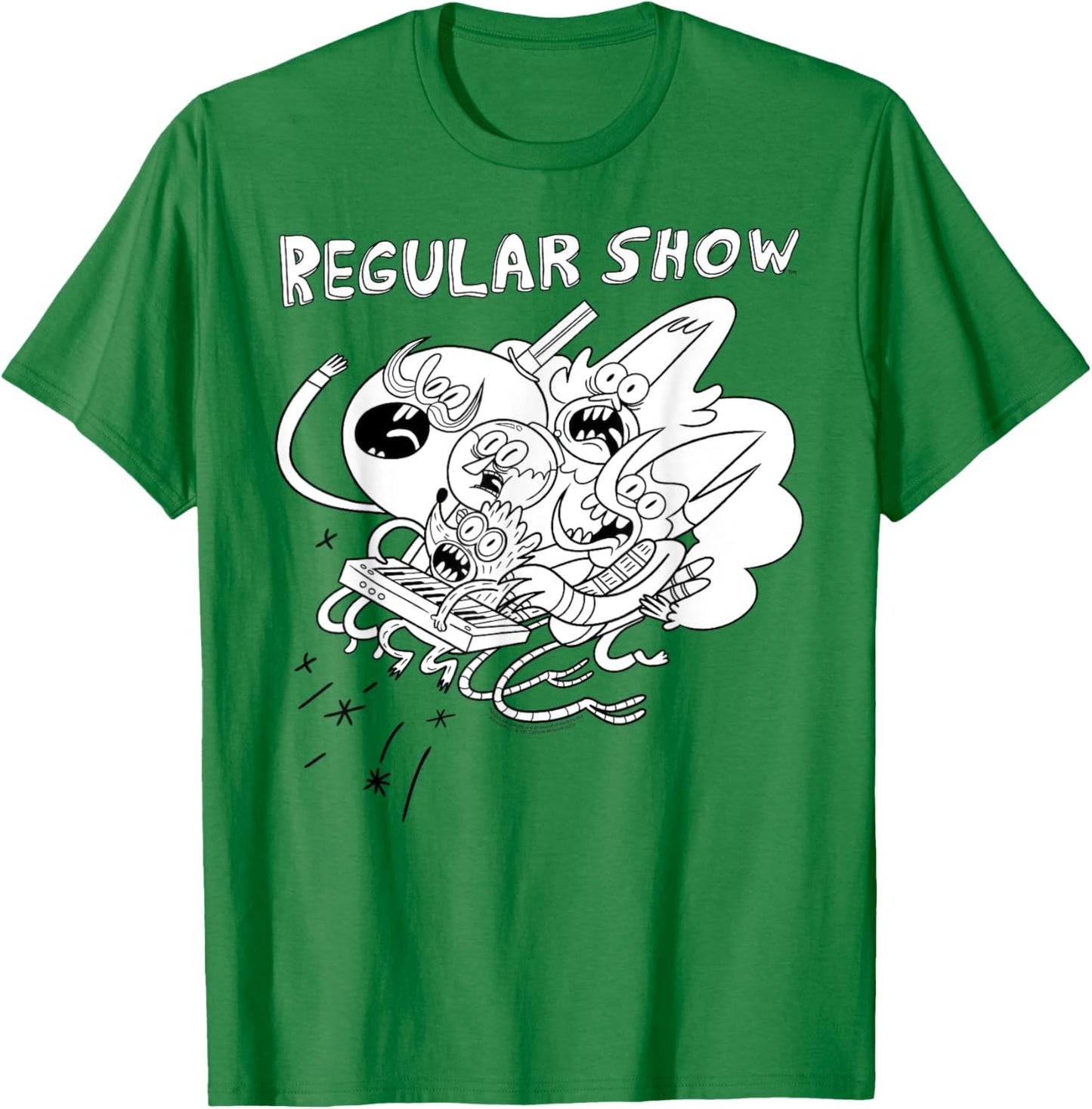 Regular Show Crazy Keyboard Characters Funny Cartoon T-Shirt - T-Shirt | Irish Green