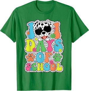 100 Days Of School Dalmatian Dog Boy Kid 100th Day Of School T-Shirt - T-Shirt | Irish Green