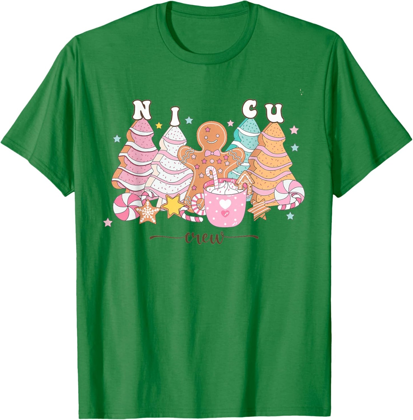 NICU Nurse Xmas Gingerbread Neonatal Intensive Care Unit T-Shirt - T-Shirt | Irish Green