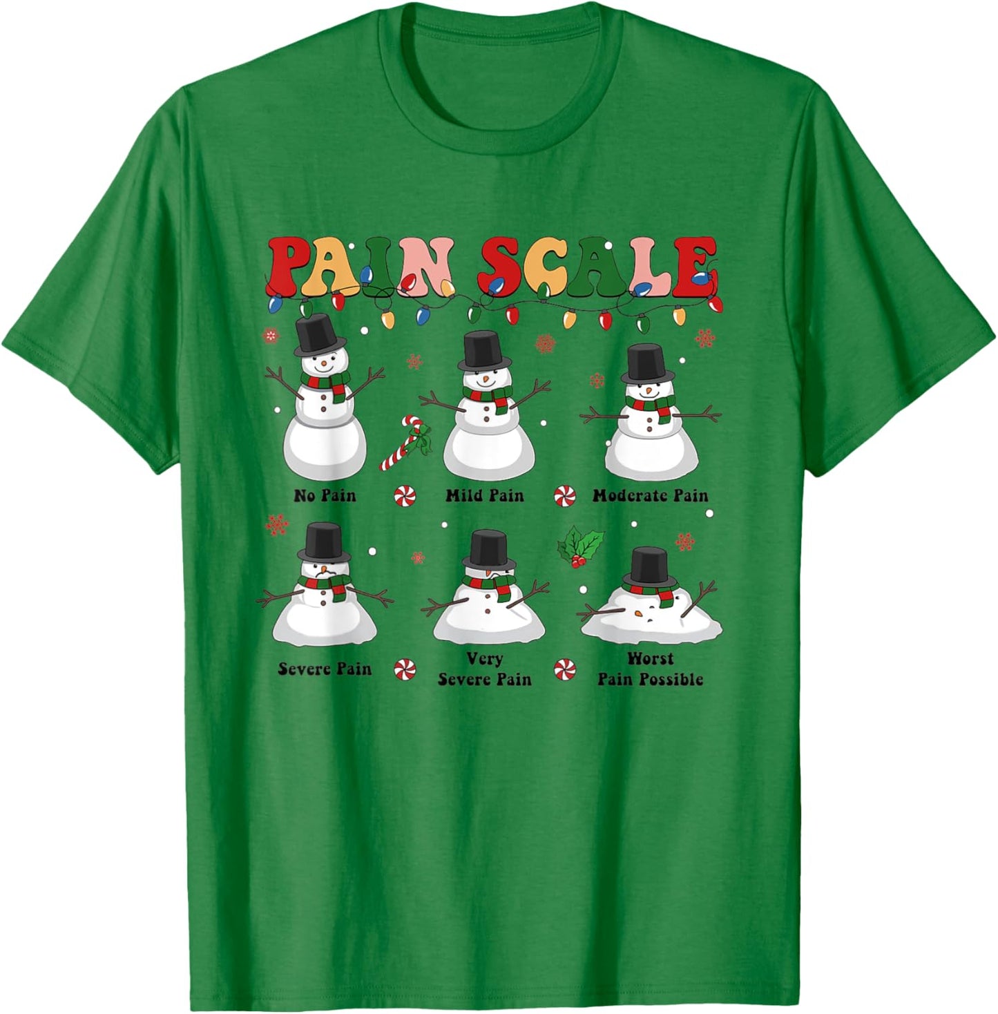 Pain Scale Christmas Nurse Triage and Pain Assessment T-Shirt - T-Shirt | Irish Green
