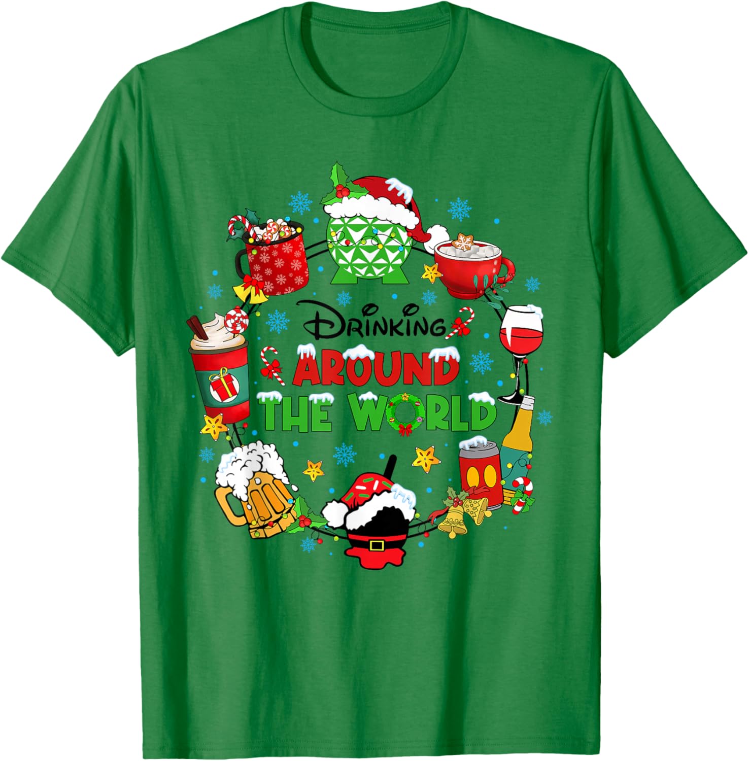 Drinking Around The World Family Christmas Vacation T-Shirt - T-Shirt | Irish Green