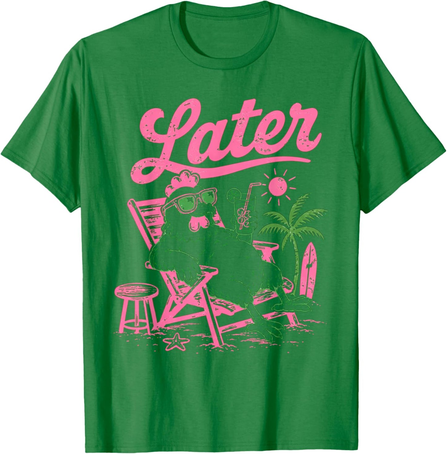 Chicken School's Out for Summer Teacher Student Men Women T-Shirt - T-Shirt | Irish Green
