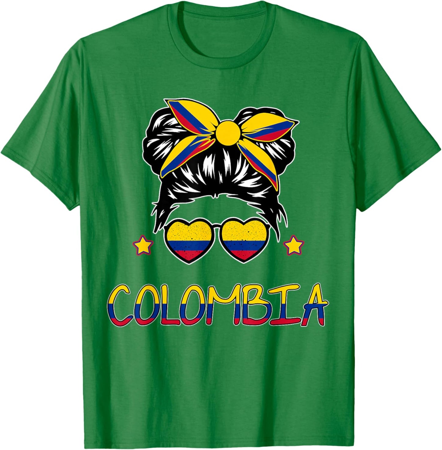 Girls Colombian Flag Kids Hispanic Heritage Month Colombia T-Shirt - T-Shirt | Irish Green