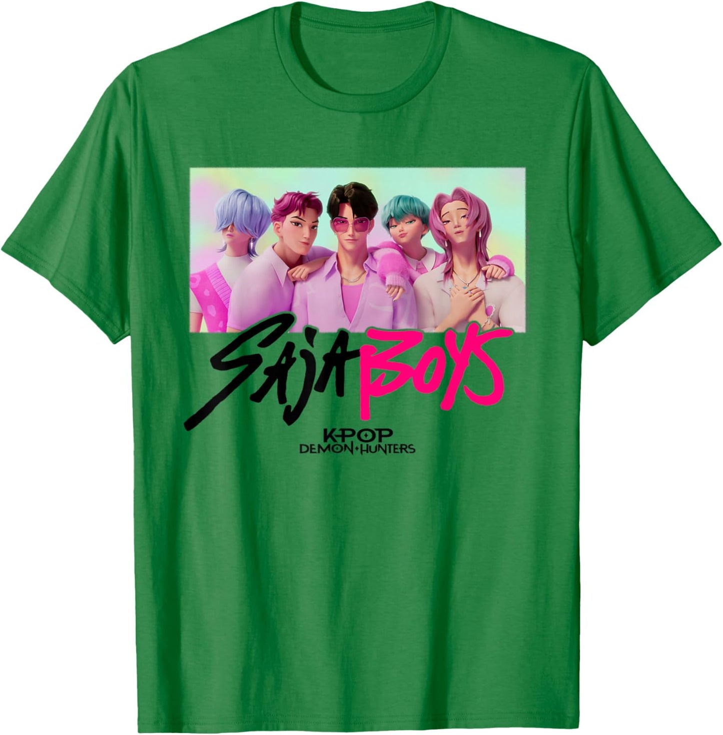 KPop Demon Hunters Saja Boys Frame Officially Licensed T-Shirt - T-Shirt | Irish Green