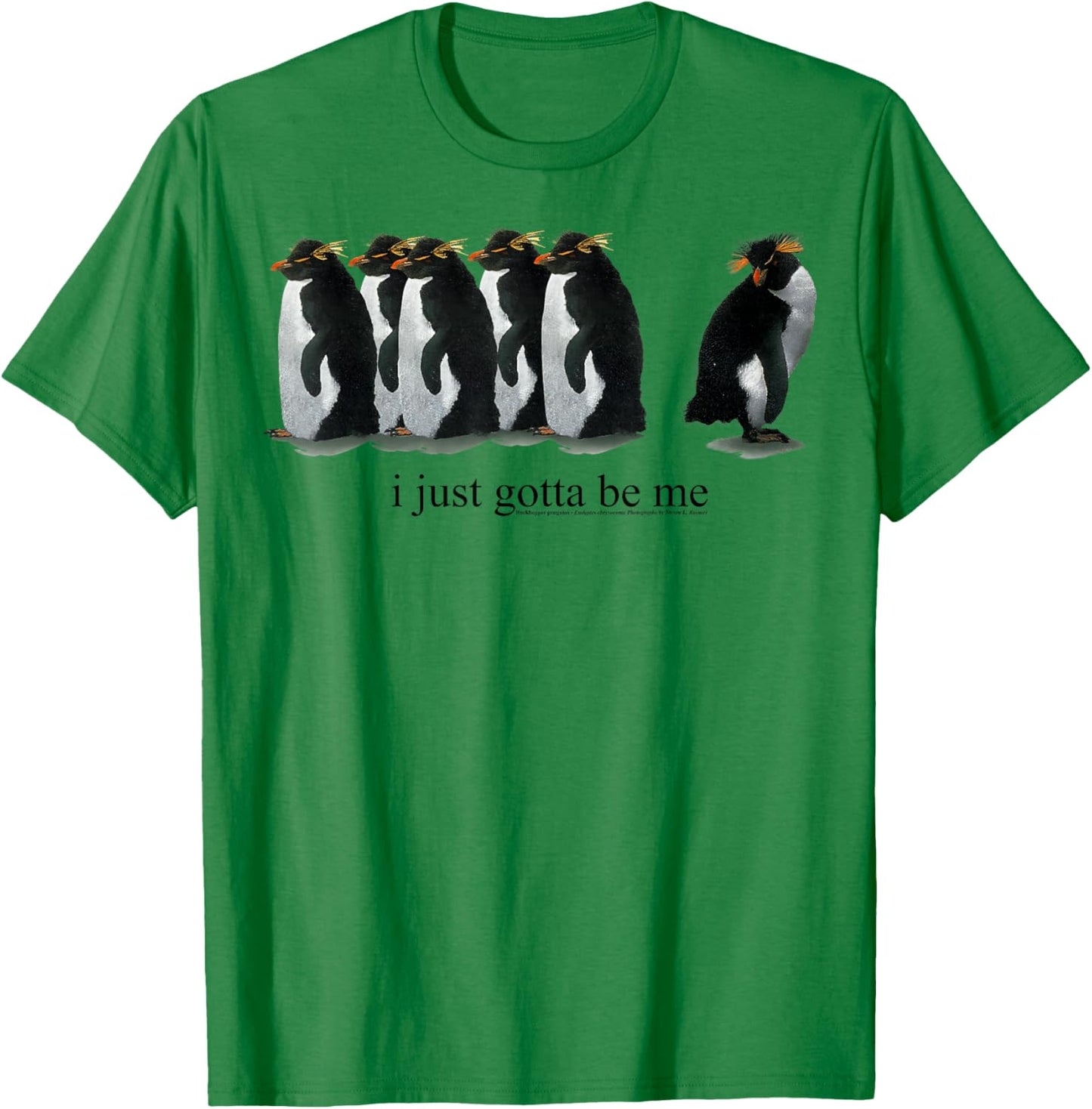 Official I Just Gotta Be Me Penguin - Rockhopper Penguins T-Shirt - T-Shirt | Irish Green