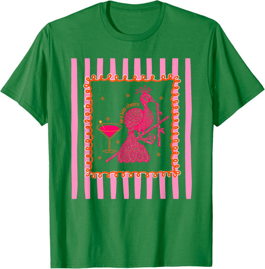 Mahjong Bird Bam Cheers Preppy Shirt Mah Jong Player Wine T-Shirt - T-Shirt | Irish Green