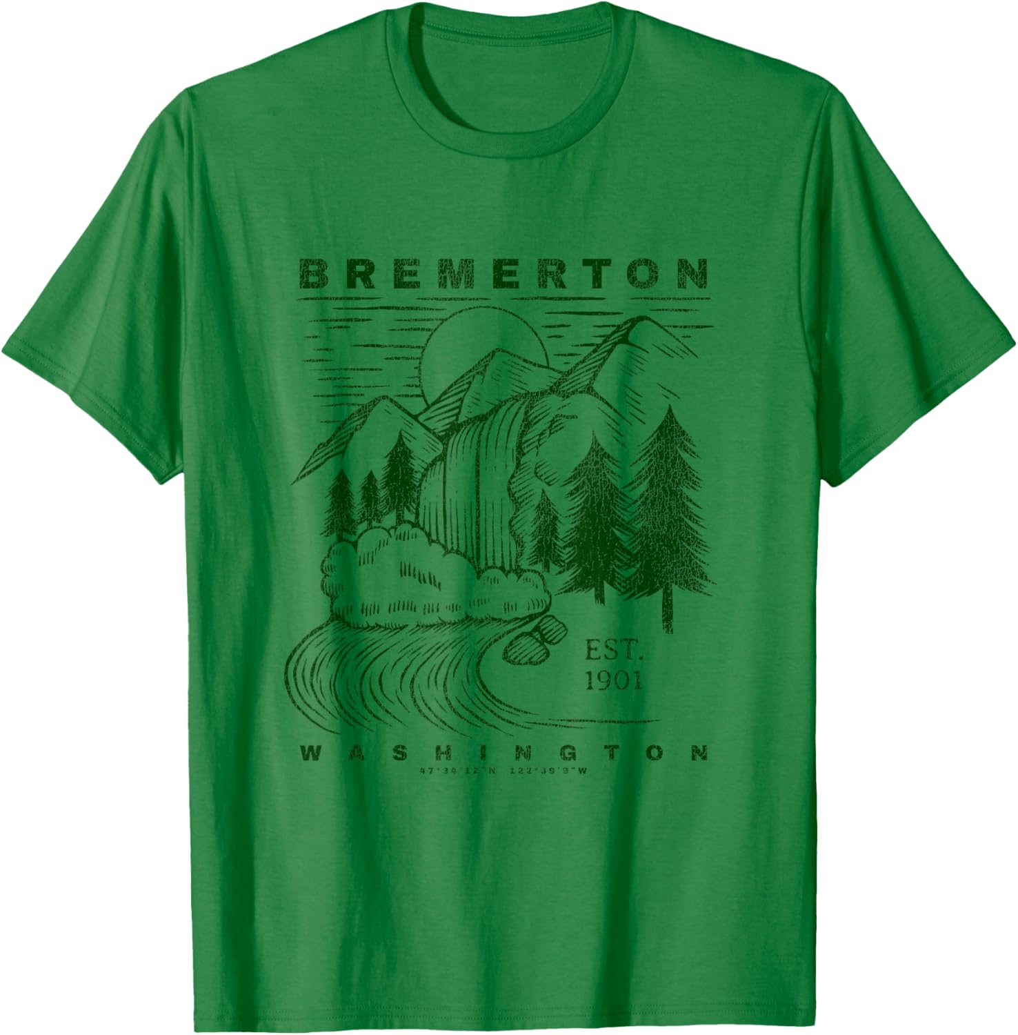 Bremerton Washington Neat Travel Souvenir Rustic Bremerton T-Shirt - T-Shirt | Irish Green