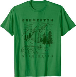 Bremerton Washington Neat Travel Souvenir Rustic Bremerton T-Shirt - T-Shirt | Irish Green