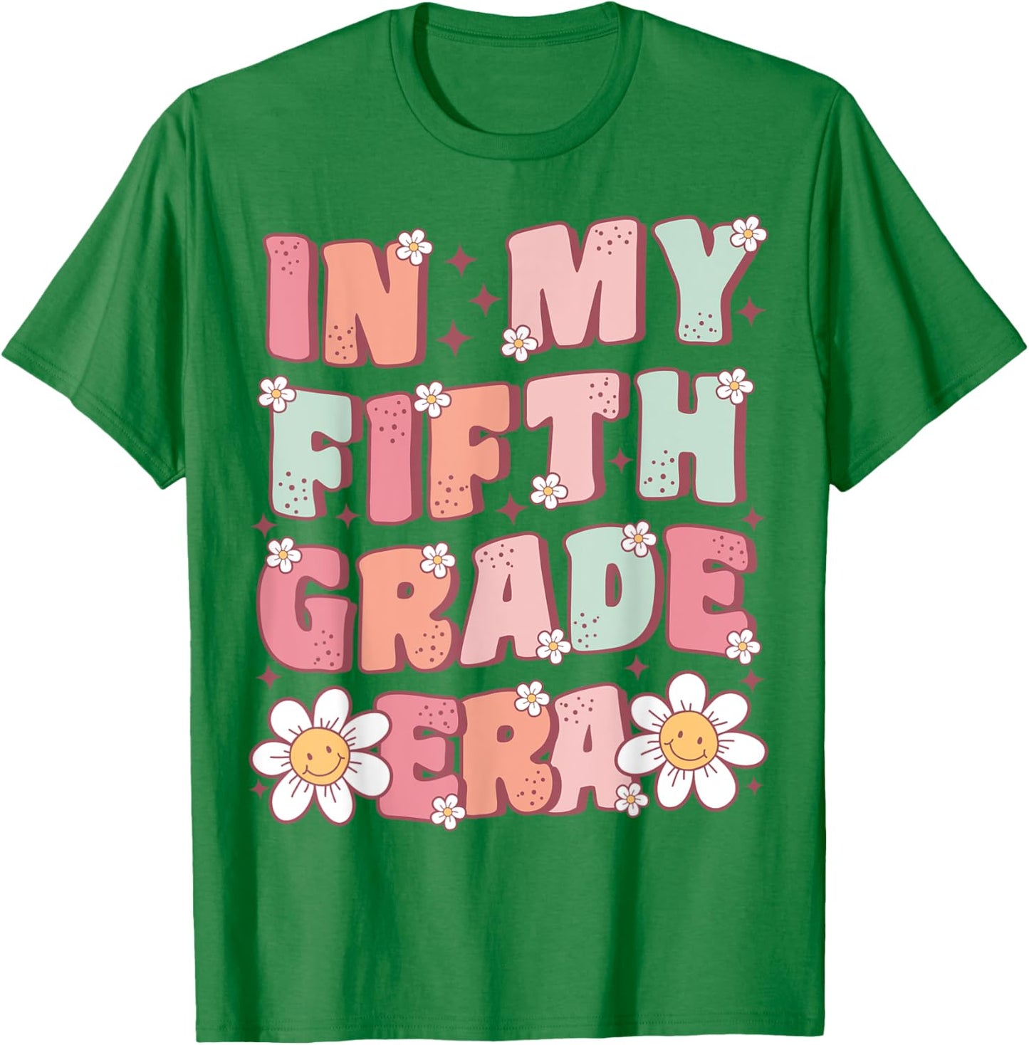 In My Fifth Grade Era Cute Groovy 5th Grade Back to School T-Shirt - T-Shirt | Irish Green